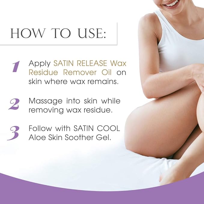 Satin Smooth Satin Release Wax Residue Remover Oil, Almond-Infused, Post-Waxing Oil, Skin Care, 4 fl. oz, 2-Pack