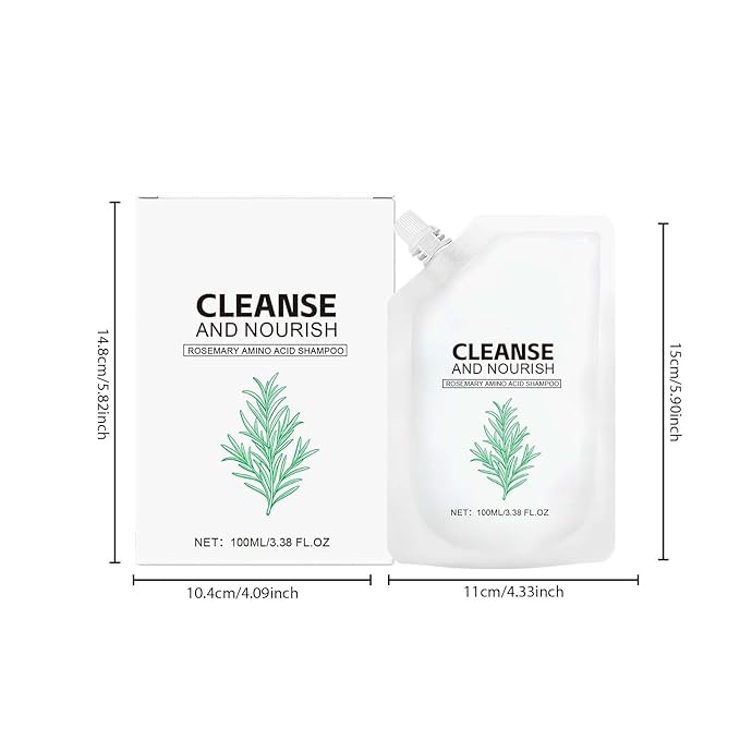 Rosemary Amino Acid Shampoo，Hair Regrowth Shampoo for Women and Men Hair Loss，Reduce Frizz, Strengthen Hair Roots, Cleanse and Nourish the Scalp，3.38 Fl OZ