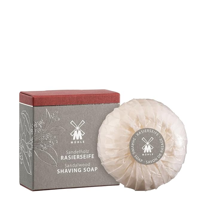 MÜHLE SHAVE CARE Shaving Soap - Sandalwood Luxury Shaving Soap for Men, Rich Lather, Lightly Scented,65g
