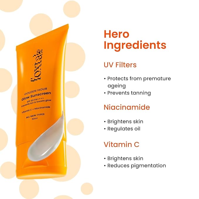 Generic Vitamin C SPF 50 Sunscreen with PA++++ & Niacinamide | Lightweight | Fast Absorbing | UVA and UVB Filters | No White Cast | Non-Greasy | For Men & Women | All Skin Types | 50 Ml