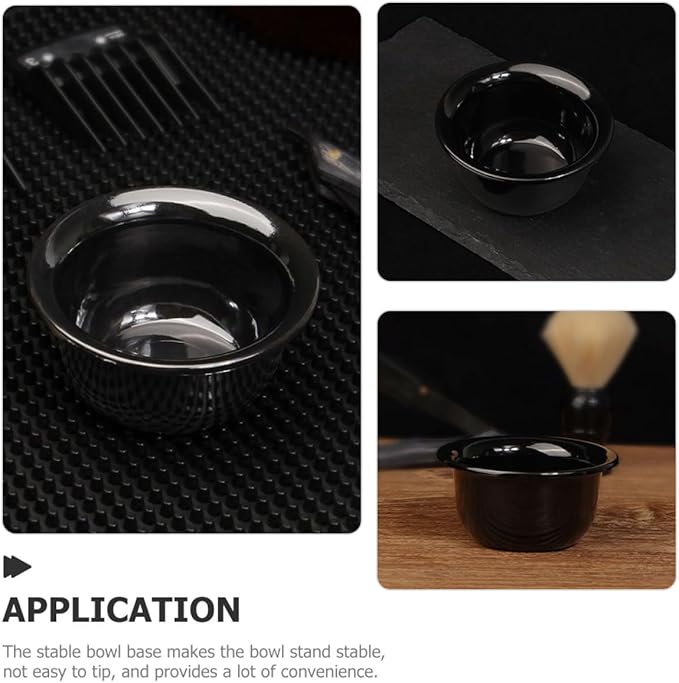 PRETYZOOM 3pcs Men Shaving Bowls Black Shave Cups Reusable Shaving Soap Bowls Men’s Accessory for Wet and Facial Hair Grooming