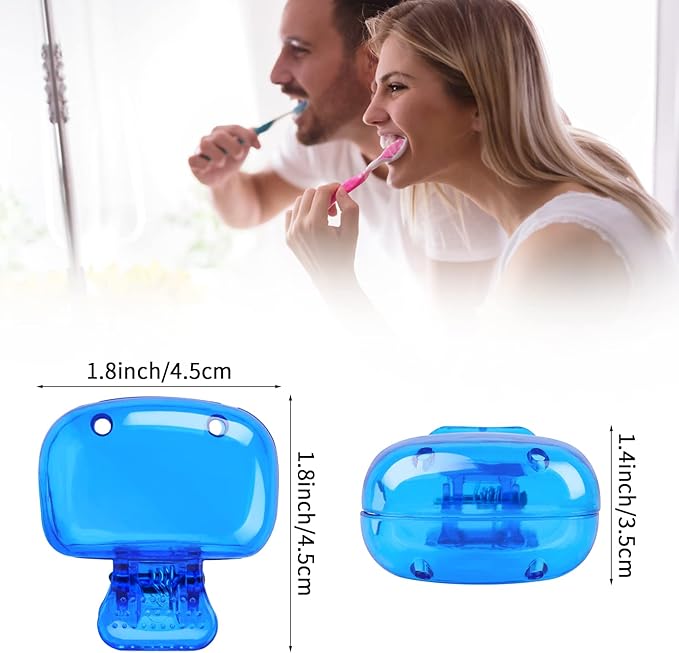 Hxezoc 4 Pack Travel Toothbrush Head Covers Portable Toothbrush Protector Cap Brush Pod Case Protective Plastic Clip for Household Travel, Camping, Bathroom, School, Business