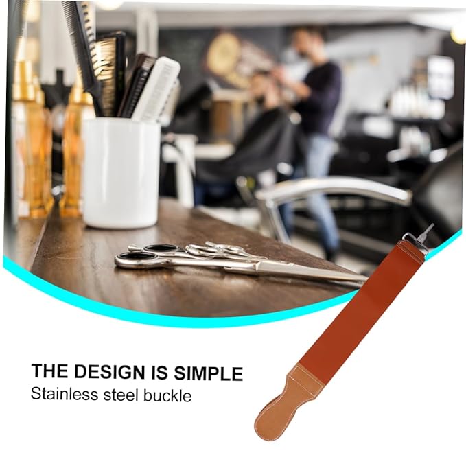 Beaupretty Leather and Canvas Double Layer Razor Strop Professional Straight Razor Sharpening Strap for Barbers Home Use Woodworking Tools