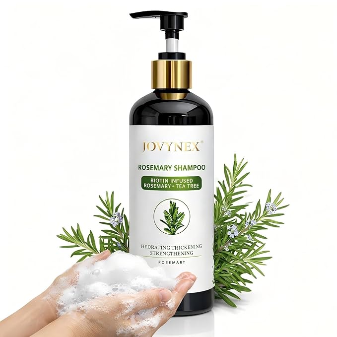 Natural Rosemary Scent Shampoo - Biotin & Tea Tree, 10oz Travel, Sulfate-Free, Scalp Care, Volumizing, Oil Control, Anti-Hair Fall, Color-Safe, Unisex, All Hair Types