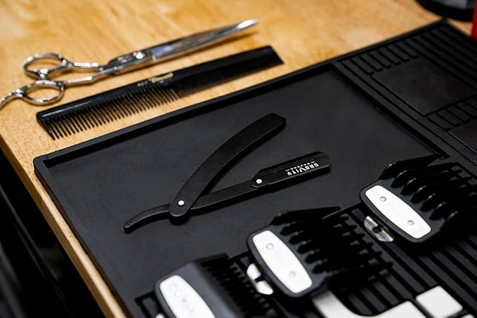 GRAVITY RAZORS Professional Straight Razor Kit – Minimal Exposure, Includes 10 Premium Blades, 0.5mm Exposed, Black