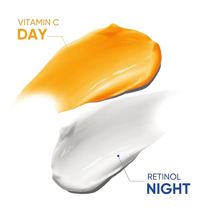 Day & Night Facial Moisturizer, 20% Vitamin C Cream and 1% Retinol Cream for Face Daily Face Moisturizer for Women Men, 2 in 1 Hydrating Facial Lotion for Anti aging Wrinkle Even Skin Tone