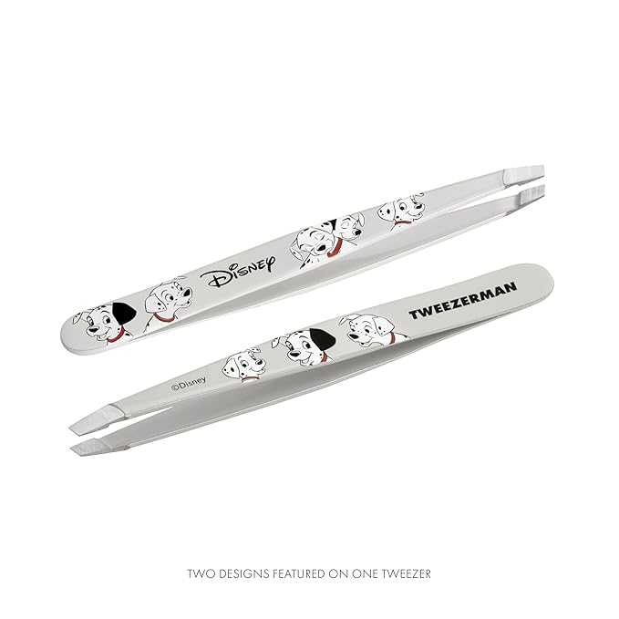 Tweezerman Disney's 101 Dalmatians Slant Tweezer - Hair Removal Tweezers, Stainless Steel