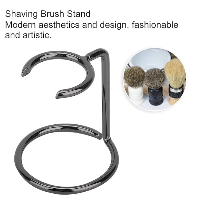 Razor and Shaving Brush Stand, Stainless Steel Shave Brush Holder Razor Storage Shaving Kit Fits Most Razors and Brushes for Salon Home Travel