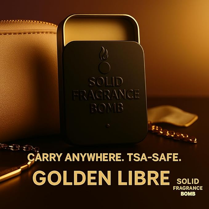 – Premium All-Natural Solid Cologne for Men & Women | Long-Lasting, TSA-Safe, Alcohol-Free, Halal, Handmade Travel Fragrance Balm (Golden Libre)
