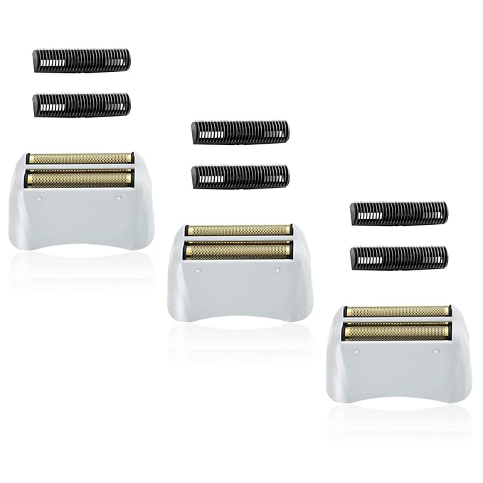 3 Pack Pro Shaver Replacement Foil and Cutters Compatible with andis No.17150/17155/17200 Shaver ProFoil Lithium Replacement Golden