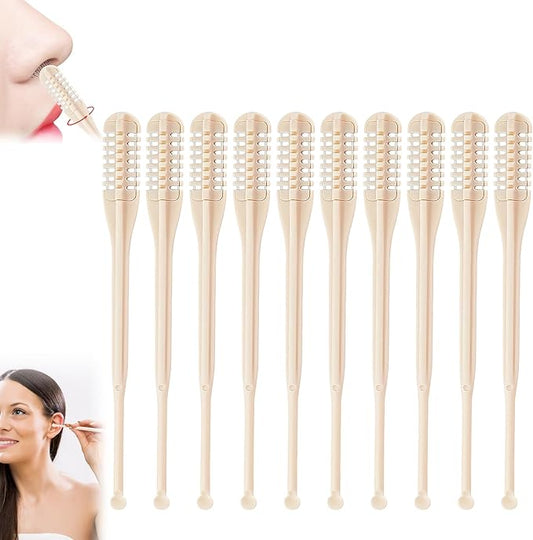 10PCS Nasal Hair Cutter,2025 Upgraded Manual 360° Rotating Nostril Hair Removal Tool,2 in 1 Noses Hairs Knife with Earpick,Portable Manual Nose Hair Trimmer for Women Men Travel Essentials