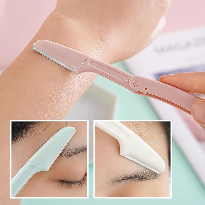 3 PCS Foldable Eyebrow Face Razors Multipurpose Eyebrow Trimmers Shaver Facial Hair Removal for Women