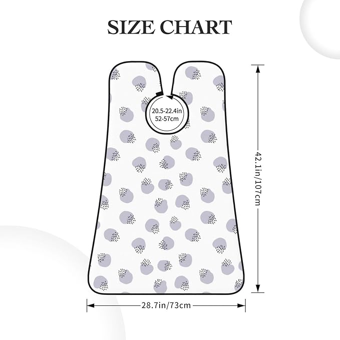 Beard Shaving Cape with Suction Cups, Cow Print Purple Shave Bib, Non-Stick Waterproof Hair Catcher, Grooming Bib for Men Husband