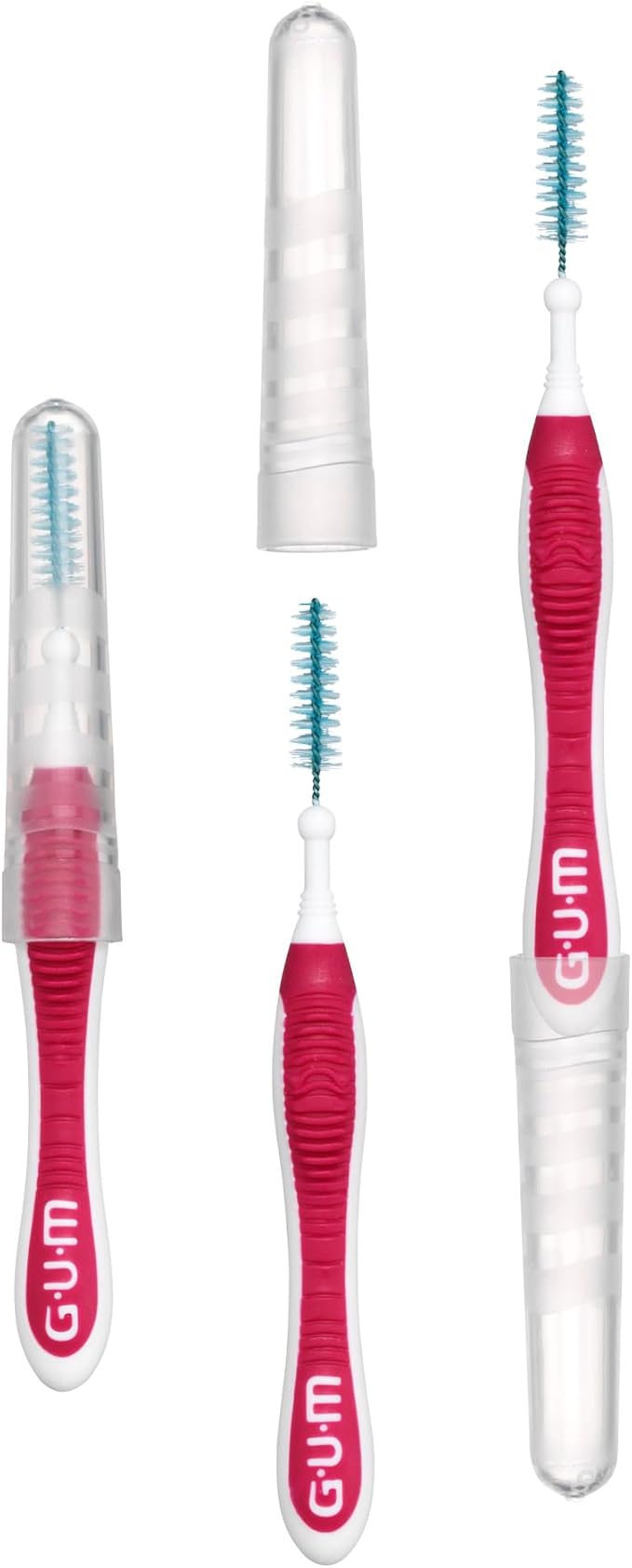 GUM Proxabrush Go-Betweens - Moderate - Interdental Brushes - Soft Bristled Dental Picks for Plaque Removal Health - Safe for Braces & Dental Devices, 10ct (Pack of 6)