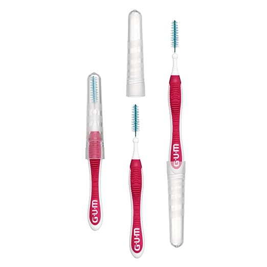 GUM Proxabrush Go-Betweens - Moderate - Interdental Brushes - Soft Bristled Dental Picks for Plaque Removal Health - Safe for Braces & Dental Devices, 15 Count