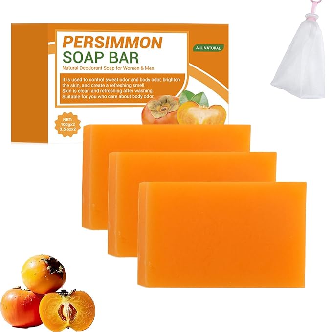 Persimmon Soap, for Body Odor,Natural Ingredients Japanese Persimmon Soaps,Natural Deodorant Soaps,for All Skin Types (3)