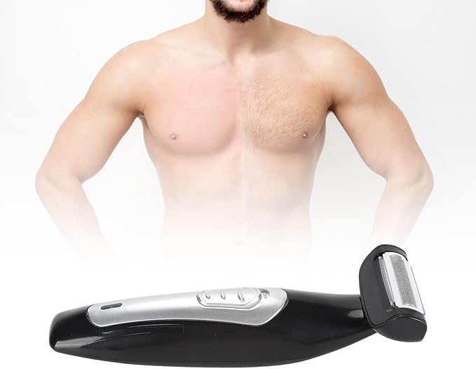Back Shavers for Men, Long Handle Foldable Back Hair Removal and Body Shaver, Electric Body Hair Trimmer, Manual Back Trimmer with Cleaning Brush, Mens Grooming Kit