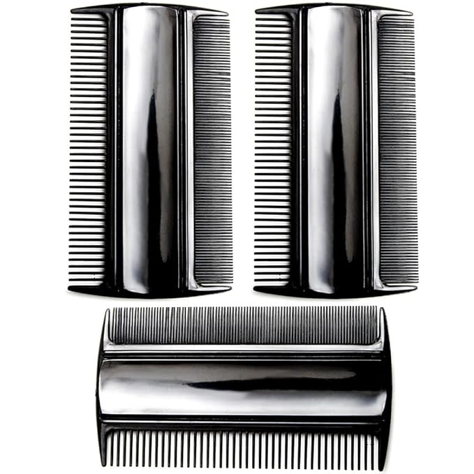 Favorict (3 Pack) 3.5" Pocket Hair Comb Beard & Mustache 2 Sides Combs for Men's Hair Beard Mustache and Sideburns (Black)