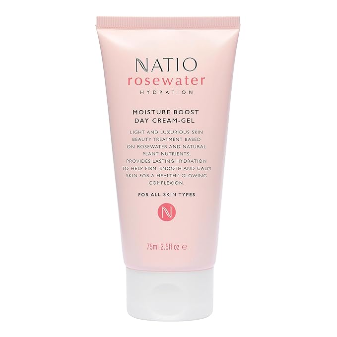 Natio Australia Rosewater Hydration Moisture Boost Day Cream-Gel, 2.5 oz - Face Cream with Shea Butter - Face Moisturizer for All Skin Types