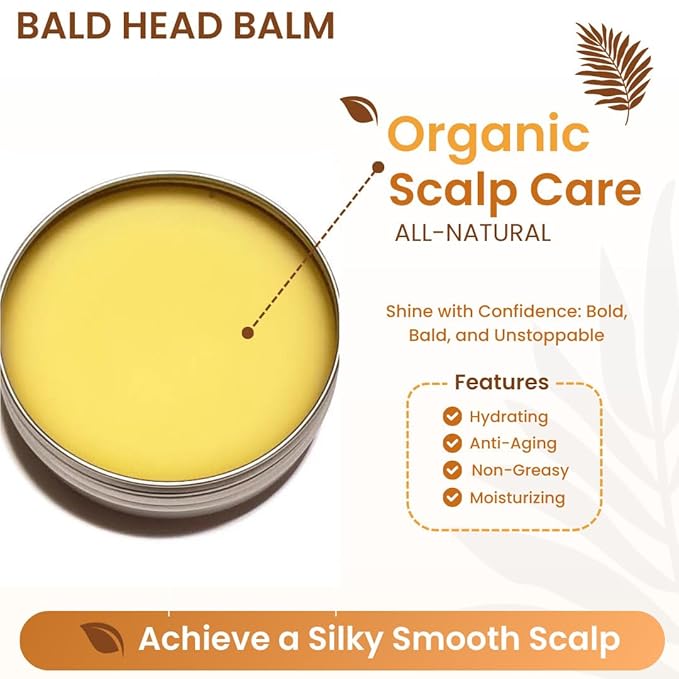 Bald Head Moisturizer. Post Shave Wax and Polish for Bald Heads. Soothes the Scalp Providing Lasting Softness Shine & Protection. Alabama Pine Scent.