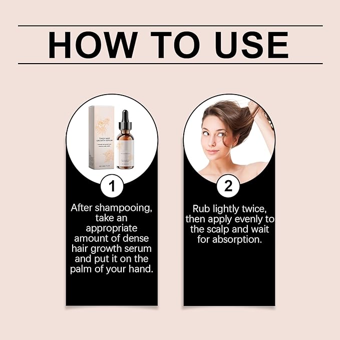 30ml Hair Growth Serum for Thinning Hair – Thickening Scalp Treatment with Rosemary & Castor Oil to Reduce Hair Loss, Nourish Roots & Promote Fuller, Healthier-Looking Hair