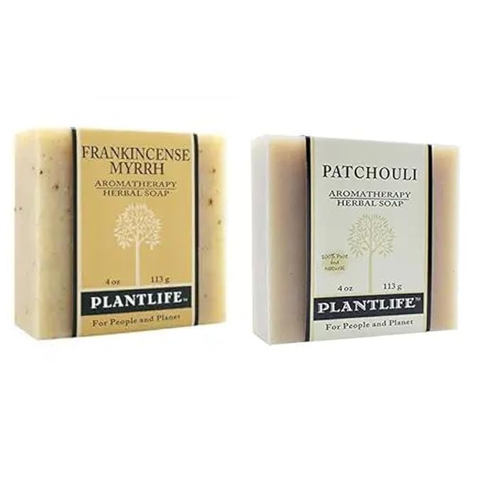 Plantlife Frankincense & Patchouli Bar Soap Bundle of 2 - Moisturizing and Soothing Soap for Your Skin - Hand Crafted Using Plant-Based Ingredients - Made in California 4oz Bar