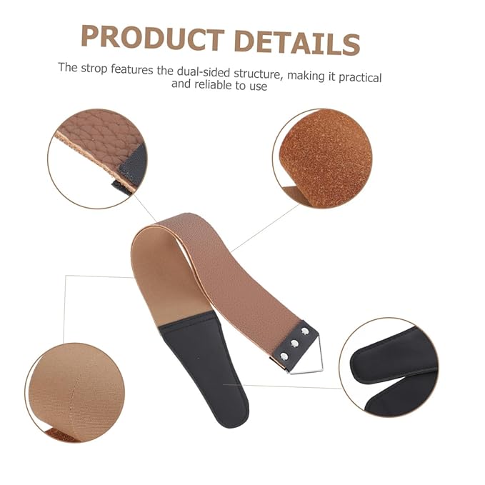 Angoily 6pcs Razor Strop Sharpening Strap for Home Use Durable Double-sided Shaving Tool for Straight Razors and Scissors for Barber Shops and Personal Grooming