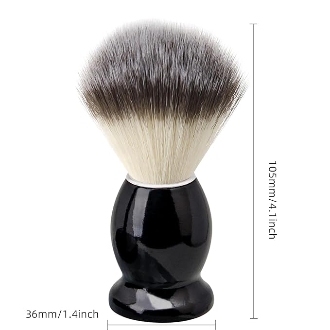 Shaving Brush with Stand Synthetic Hair Salon Shaving Brush with Wood Handle Father's Day Gifts for Him Dad Boyfriend