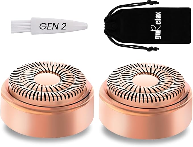 Gurelax Gen 2 Replacement Heads for Flawless Facial Hair Remover, 18k Gold Replacement Blades for Finishing Touch Flawless Hair Removal(2PCS)