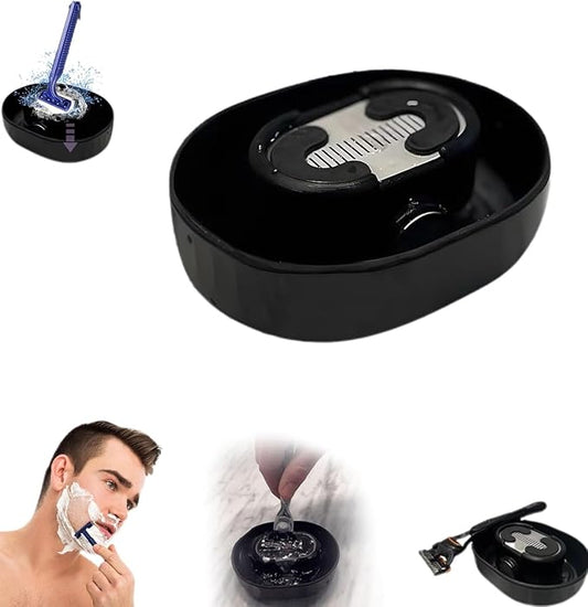 Razor Rinser,razor cleaner,razor rinser cleaner,Cleans Blades No Electricity Required,manual push type razor rinser,straight razor holder,No more congestion,Quick Cleaning, for Most Head Razors(Black)