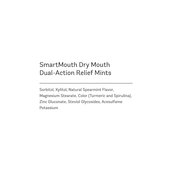 SmartMouth Dry Mouth Dual-Action Mints - Sugar-Free Breath Mints - 50 Count, 8 Pack, Mellow Mint