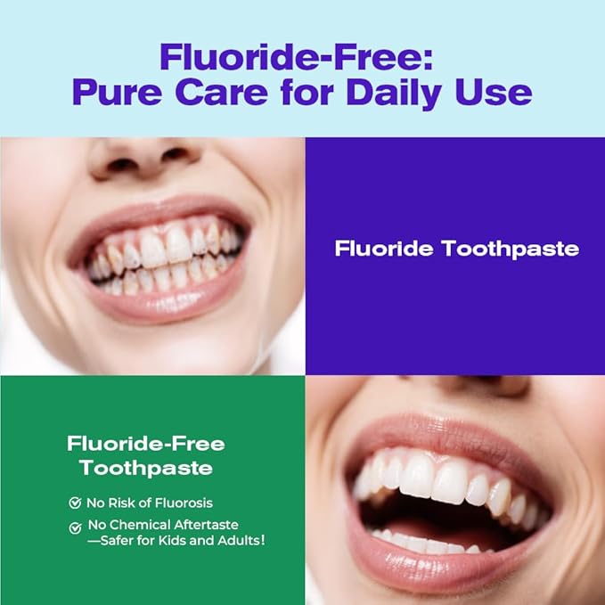 Agave Sensitive Toothpaste, Fluoride-Free Natural Whitening Toothpaste for Sensitive Teeth, Gentle Gum Care, Helps Remove Stains, Fresh Mint Herbal Formula, 2 Pk US Manufactured