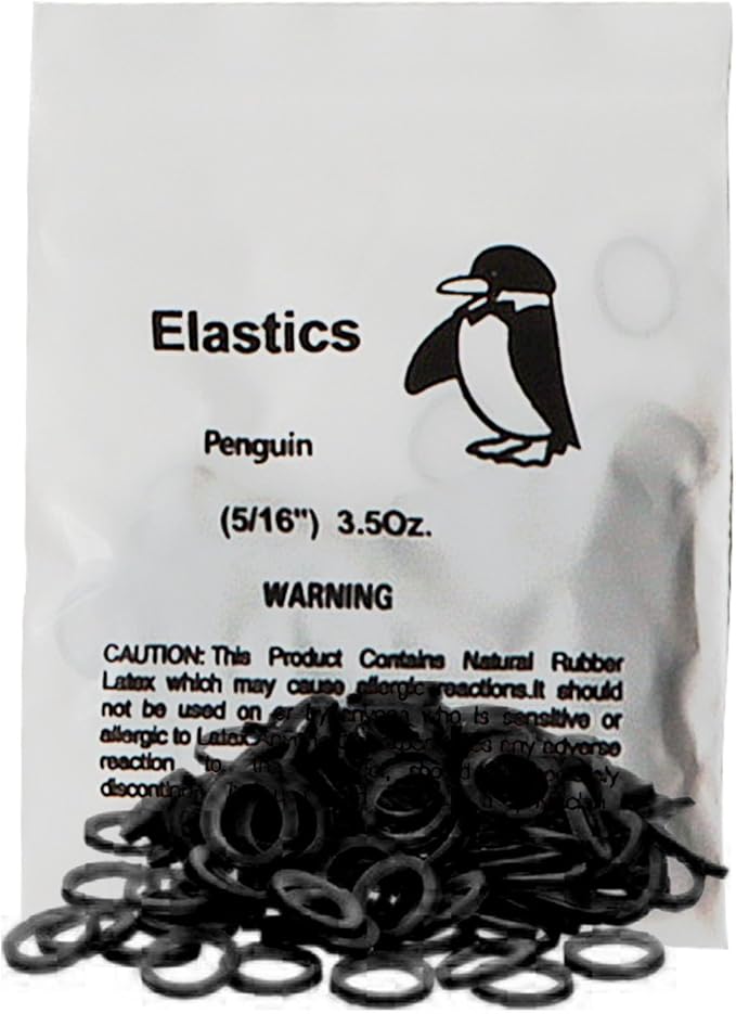 LA MIERE Non latex 100P Black Orthodontic Elastics Dental Rubber Bands Intraoral Black Elastic Bands (Light, 3.5 Oz, 5/16" (8mm))