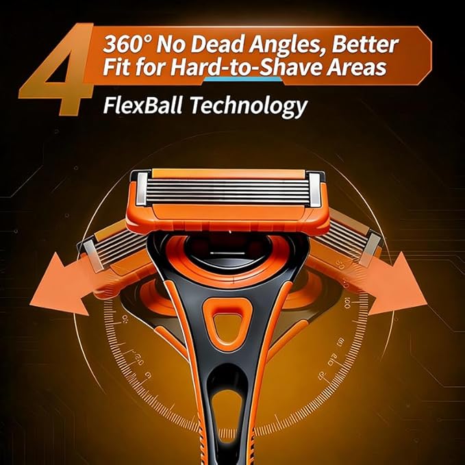 Razors Blades for Men - Replacement Heads,6-Layer Men's Blade,16 Replacement Heads,Smooth Shaving Suitable for Daily Use,Holiday Gifts for Men