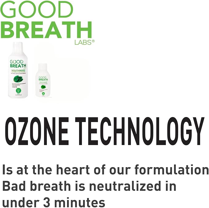 Goodbreath Mouthwash - Mint Mouth Rinse for Chronic Halitosis - New Ozone Technology Oral Rinse - Halitosis Treatment & Bad Breath Neutralizer - Mouthwash for Gum Diseases - Alcohol-Free | 16 Oz
