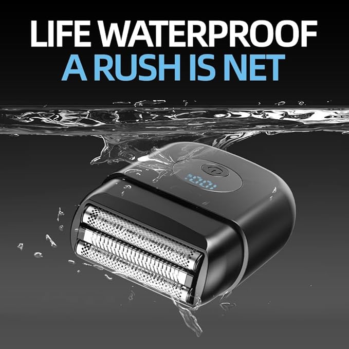Electric Foil Shavers for Men, New Mini Electric Razor with 3 Floating Blades, LED Display, USB-C Fast Rechargeable, Travel Portable Beard Trimmer for Men, Gifts for Dad Him (Black)