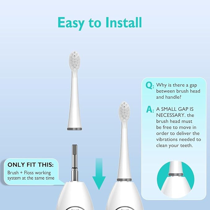 Replacement Brush Heads for Waterpick Sonic Fusion 2.0 Flossing Toothbrush with Cover, Compact, 5 Count White, Soft Bristles, Compact Size