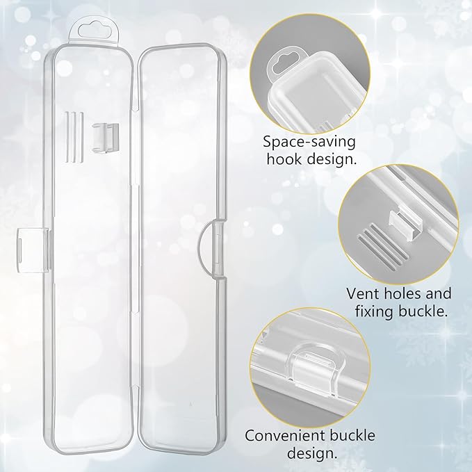 Travel Toothbrush Case, 2 Pcs Travel Size Toothbrush Holder Portable Clear Toothbrush and Toothpaste Storage Container Hard Plastic Transparent Toothbrush Carrying Box for Travel Use
