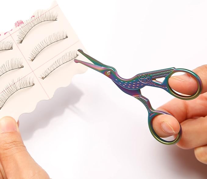 Nose Hair Scissors Rounded Tip Facial Hair Scissors Blunt Tip for Eyebrows Mustache, Eyelashes, Beard Trimming (Rainbow)