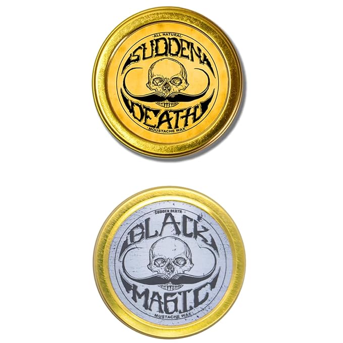 THE VINTAGE GROOMING CO. Sudden Death & Black Magic Sudden Death No Heat Needed Mustache Wax Set