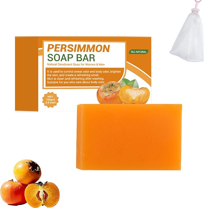 Persimmon Soap, for Body Odor,Natural Ingredients Japanese Persimmon Soaps,Natural Deodorant Soaps,for All Skin Types (1)