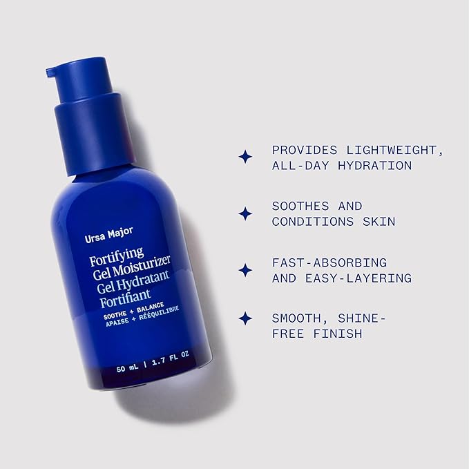 Ursa Major Fortifying Gel Moisturizer | Hydrating Daily Moisturizer | Vegan, Cruelty-Free | Formerly known as Fortifying Face Balm | Calming, Soothing, Facial Lotion for All Skin Types | 1.7 ounce