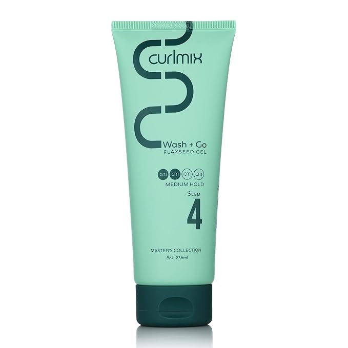 CurlMix Medium Hold Flaxseed Gel for Curly Hair - Defines & Elongates Curls without Dryness or Flaking