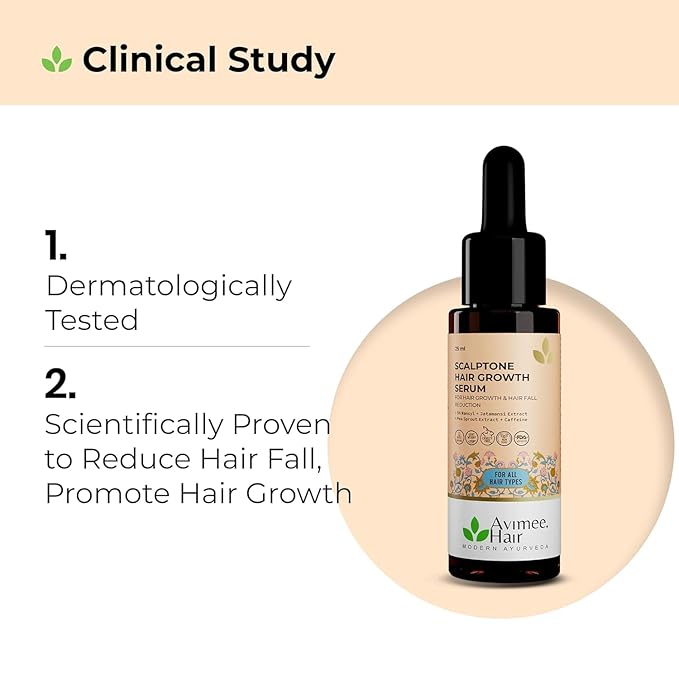 A.v.i.m.e.e Herbal Scalptone Hair Growth Serum | Scientifically Proven Formula | Enriched with Nansyl & Green Tea Extract | For Hair Growth & Hair Fall Reduction 25 ml.