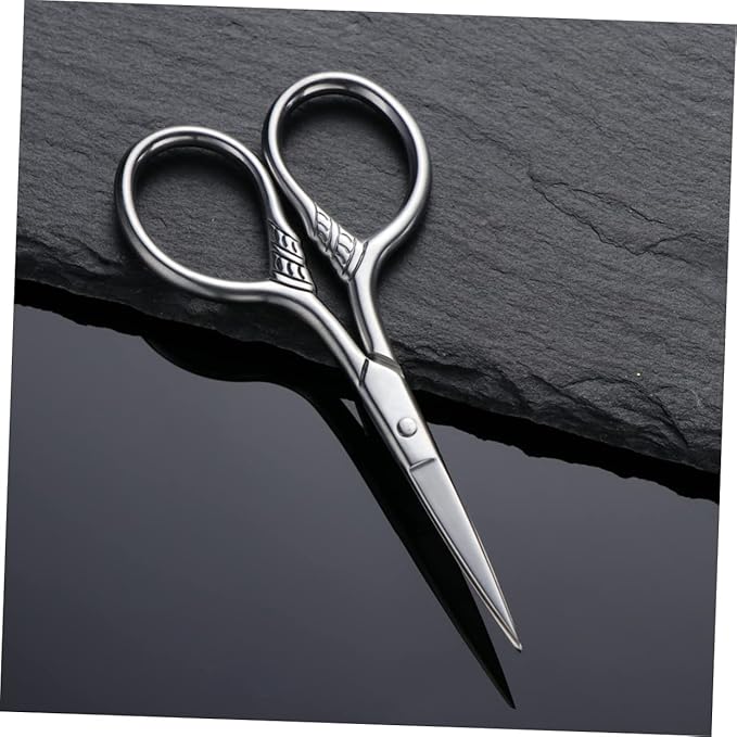 Ipetboom Men's Beard Scissors Mustache Scissors Hair Removal Stainless Steel Barber
