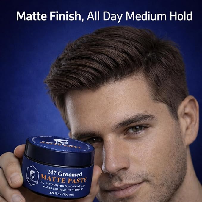 Matte Pomade For Men and Women | All-Day Medium Hold, Low Shine Finish For All Hair Types | Thickening Paste Adds Volume & Texture | Beeswax Based