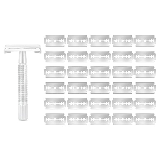 Double Edge Safety Razor Blades for Van Der Hagen, 30× Replacement Razor Blades Refills, Stainless Steel Razors Blade Refills, for Men's Safety and Straight Razors, Precise and Clean Shave, Only Blade