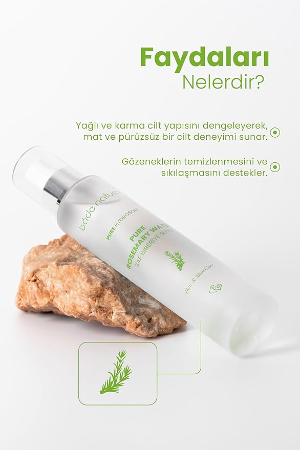 Bade Natural 100% Pure Rosemary Water Hair Growth Tonic – Natural Hair Loss Treatment & Scalp Tonic – Strengthens, Nourishes & Supports Healthy Hair – Vegan & Alcohol-Free – 3.4 oz