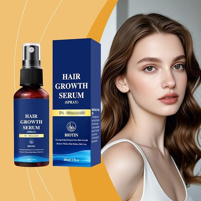 Hair Growth Serum Spray with 5% Minoxidil, Hair Regrowth Treatment for Thicker, Fuller Hair, Prevent Hair Loss & Promote Hair Growth for Men & Women 60ml