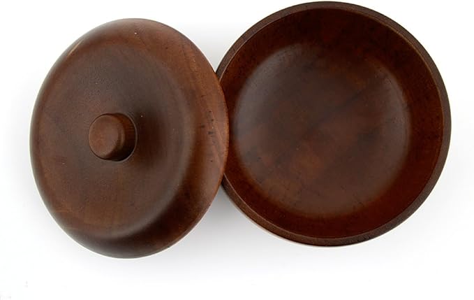 Grandslam Wooden Shaving Bowl with Lid Shaving Soap Bowl for Men Easy to Lather Fits Wet Shaving (Oak Wood)